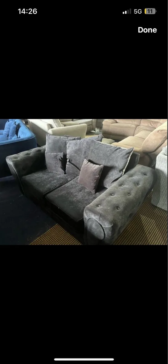 Black 2 seater sofa - Image 2
