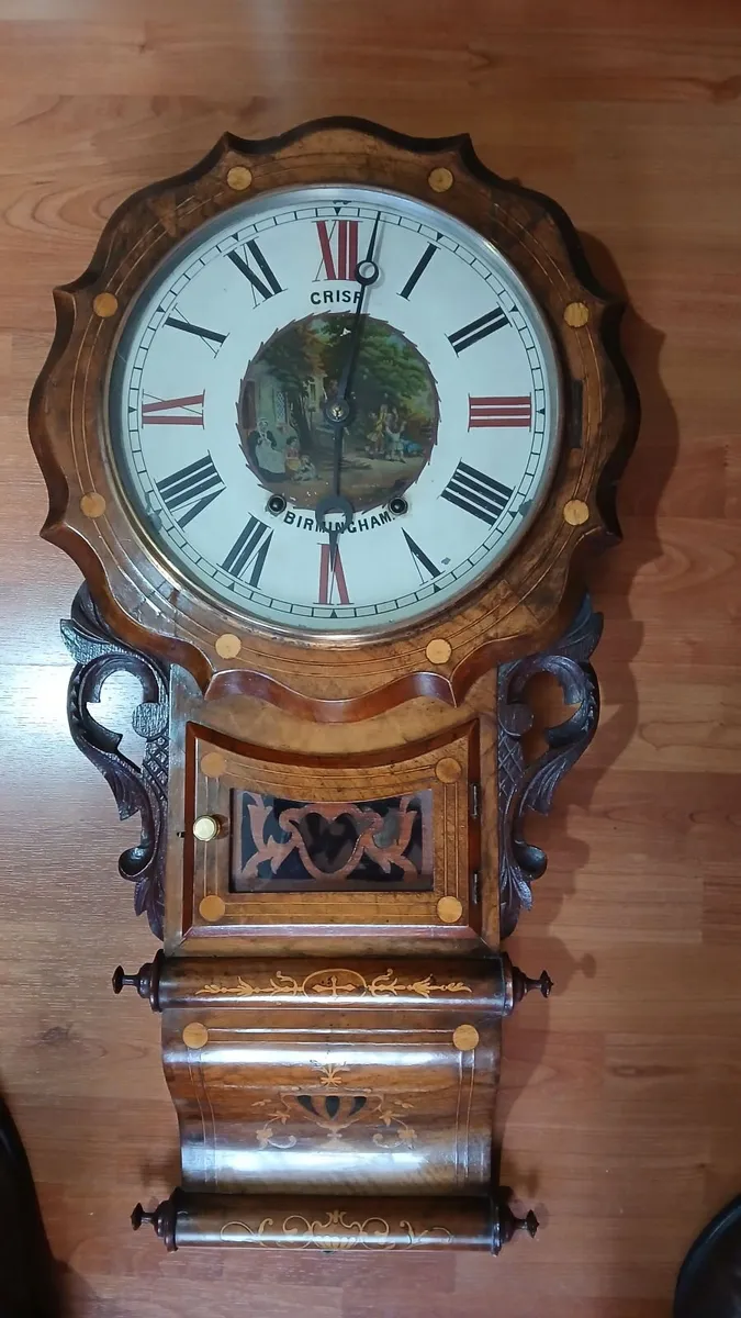 Drop-Dial Wall Clock, Signed Crisp, Birmingham