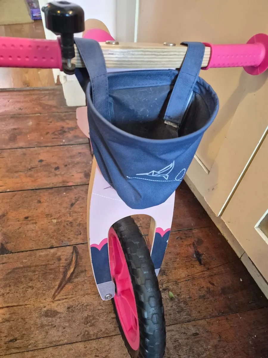 Pink Wooden Balance Bike - Image 2