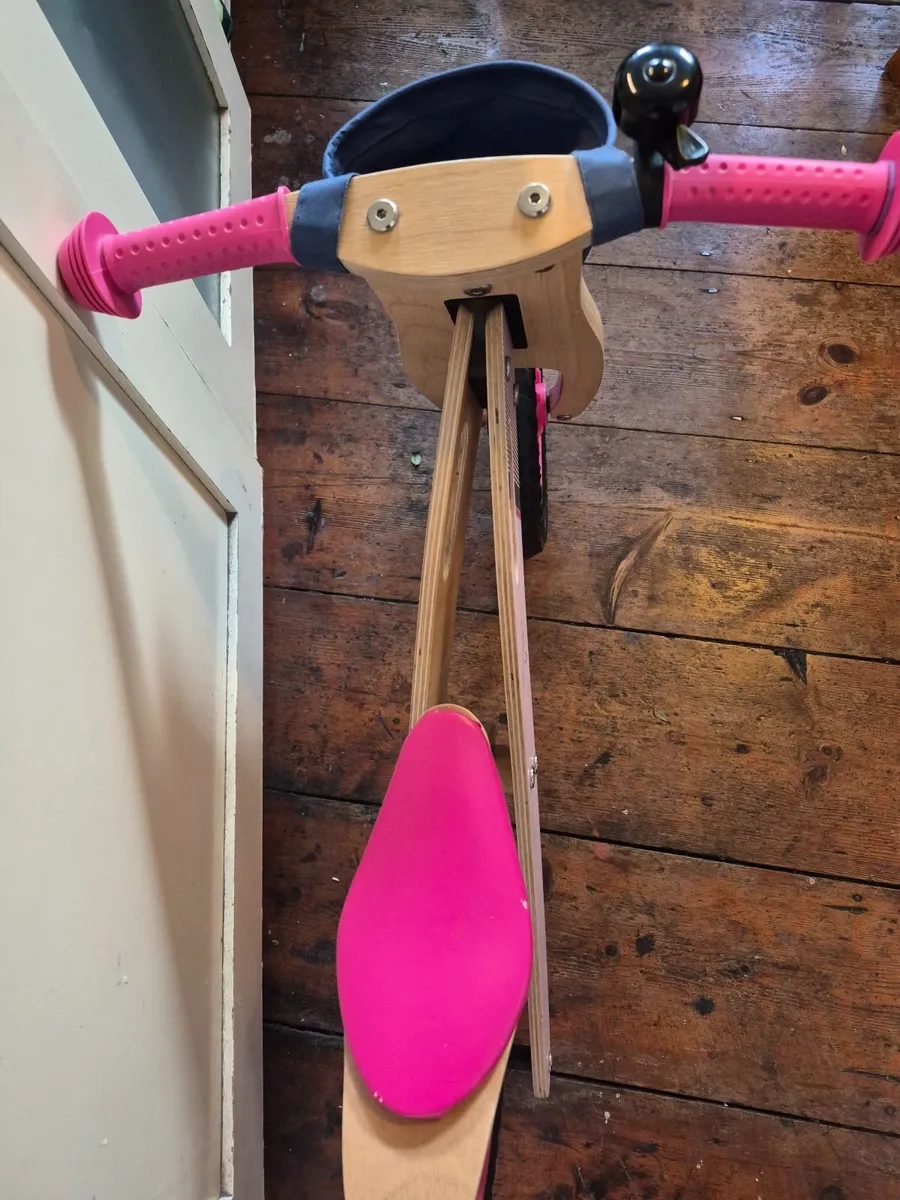Pink Wooden Balance Bike - Image 3