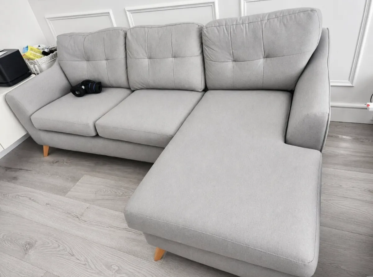 Grey 3-Seater Corner Sofa