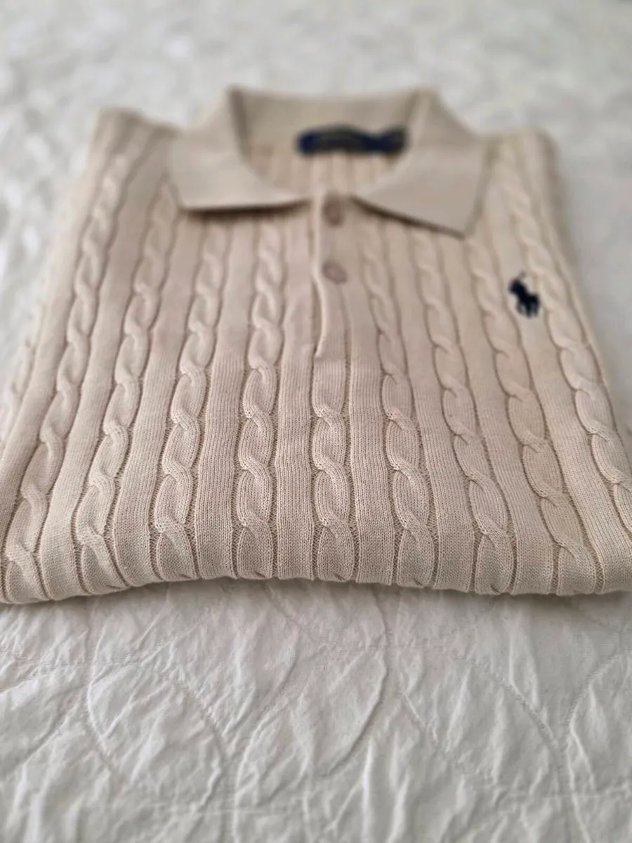 Polo Ralph Lauren Beige Cable-Knit Knitwear Collar - Image 3