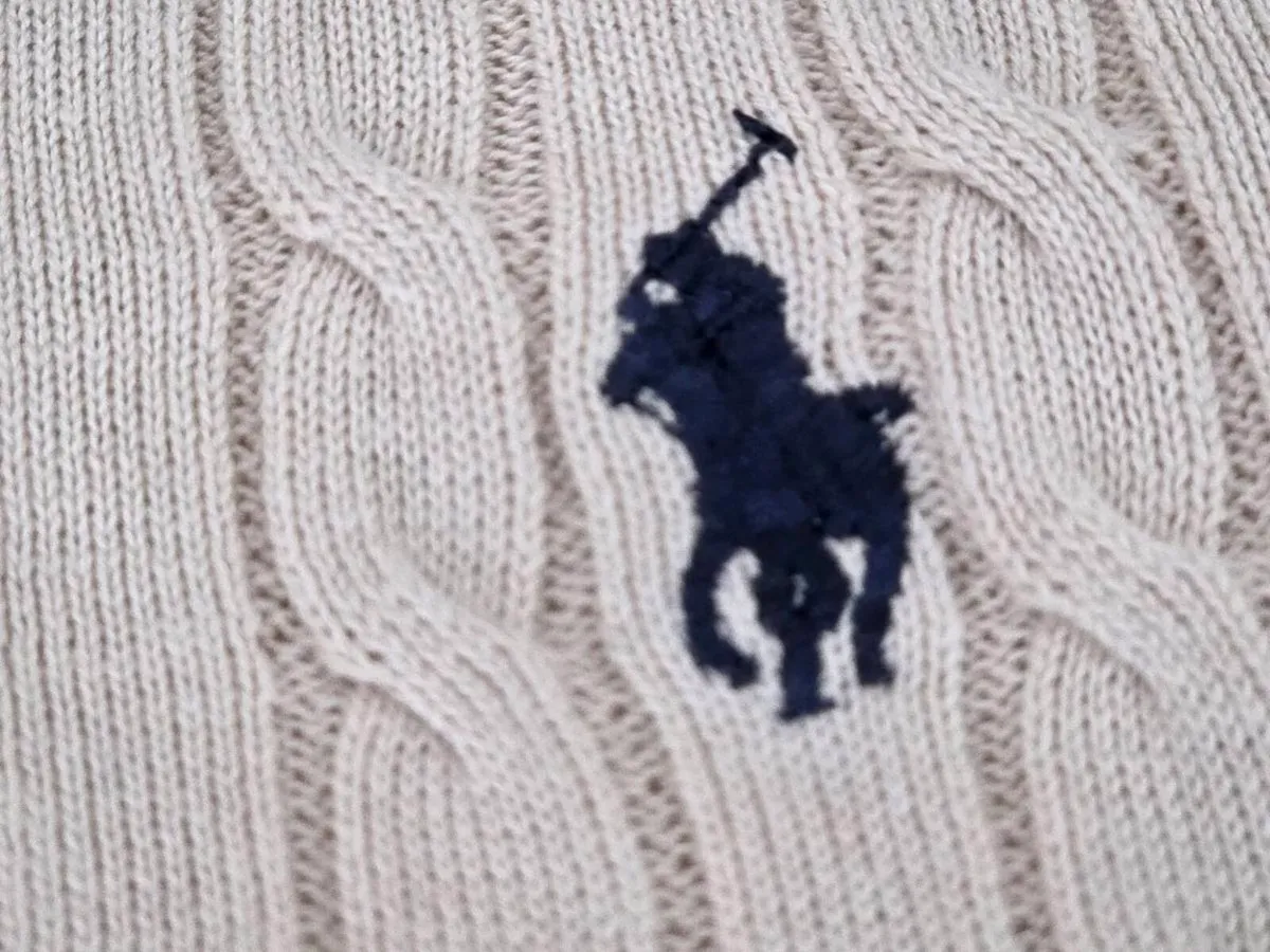 Polo Ralph Lauren Beige Cable-Knit Knitwear Collar - Image 4