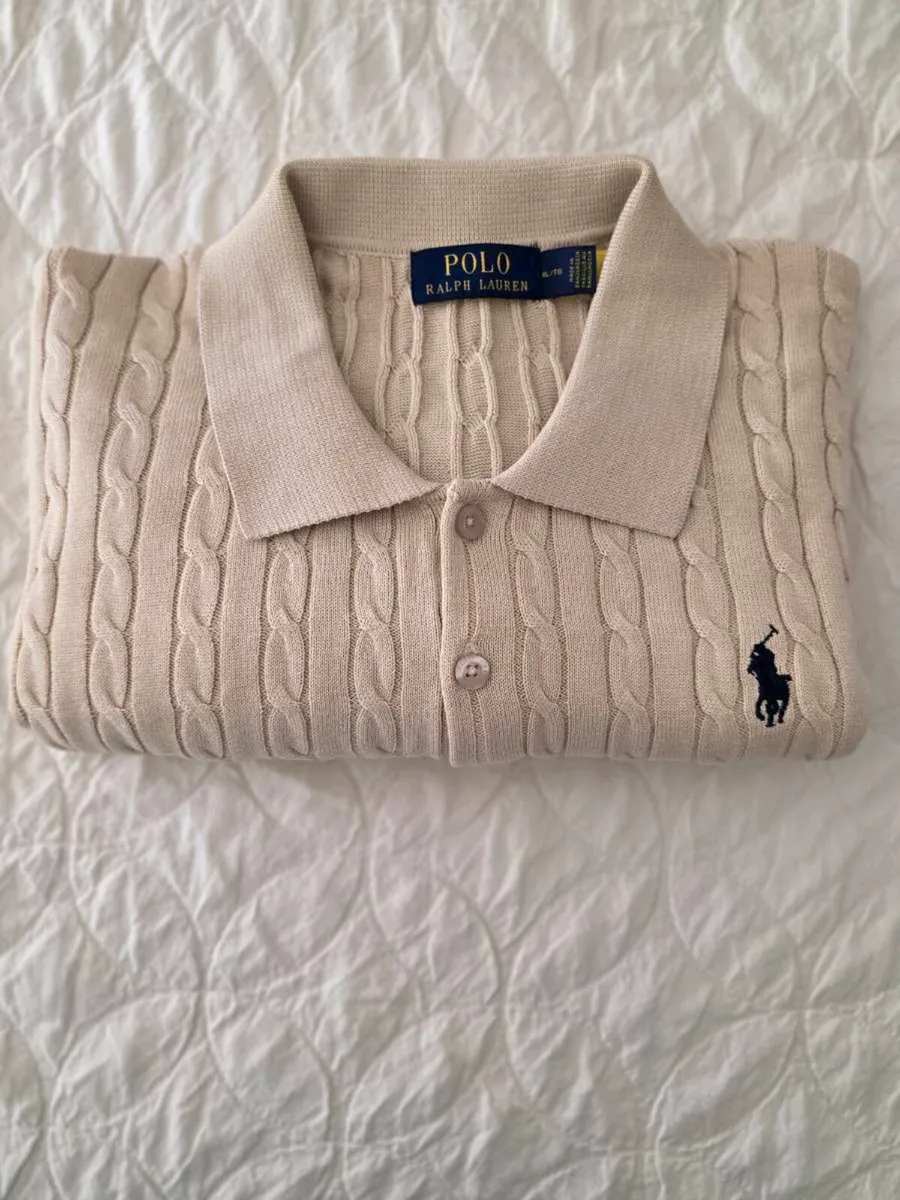 Polo Ralph Lauren Beige Cable-Knit Knitwear Collar - Image 2