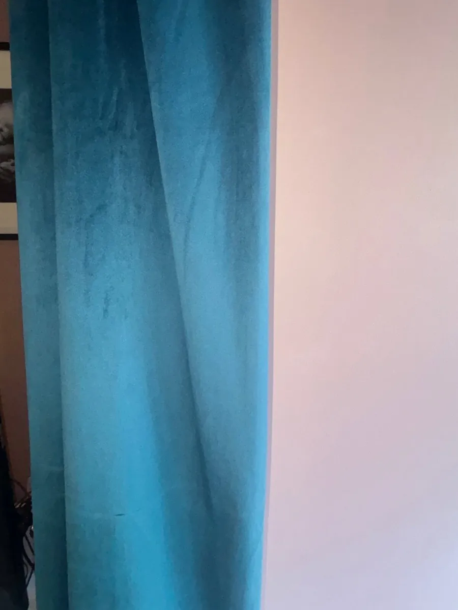 Stunning Suede Teal Curtains - Image 2