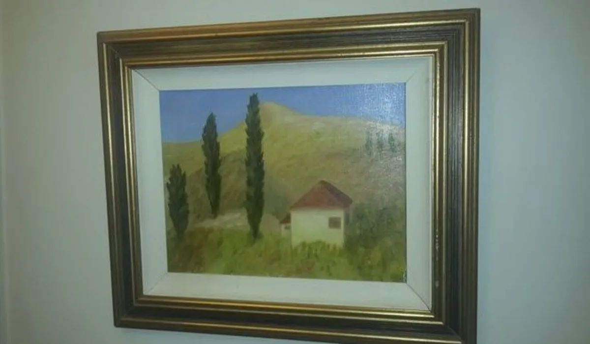 Framed oil painting