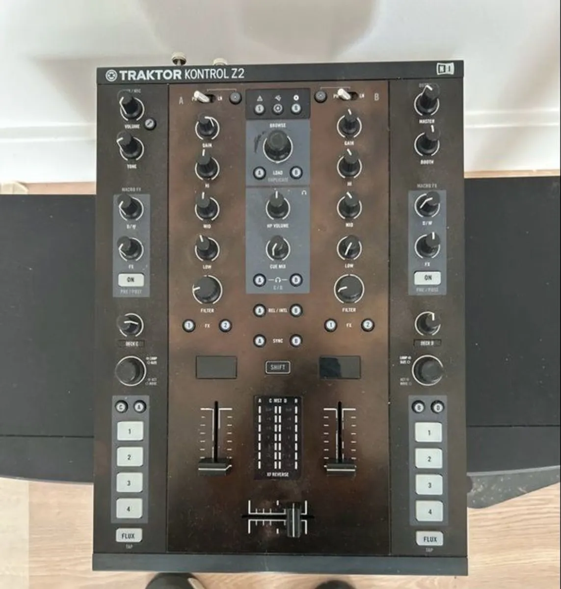 2 X Technics SL-1200MK2 turntables, 2 X Traktor scratch vinyl records, Native instruments Z2 mixer with all connections,2 X Kali LP6 speakers and a pair of Sony headphones - Image 4