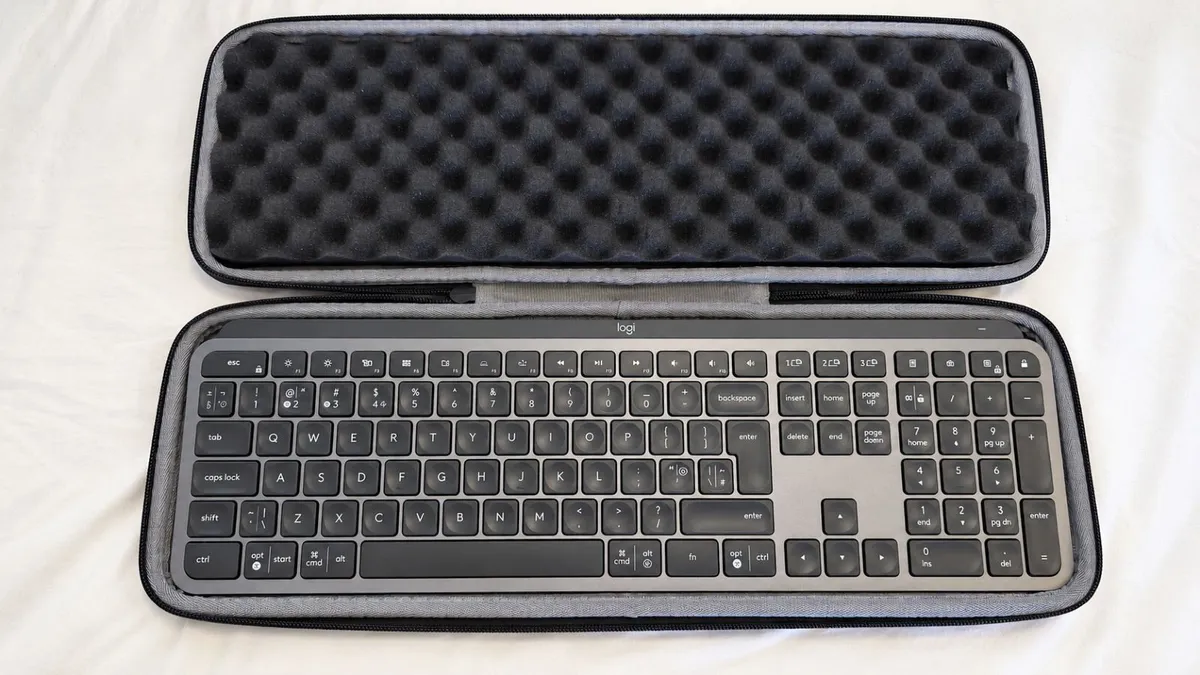 Logitech MX Keys Keyboard, Palm Rest & Hardcase - Image 1
