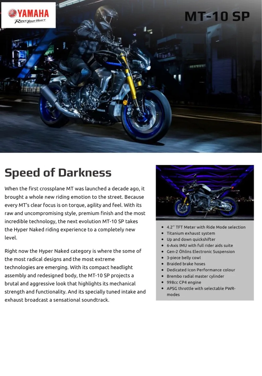 Yamaha MT10SP - Image 3