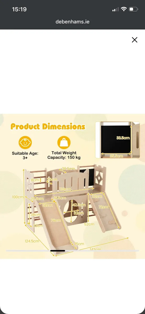 Indoor Wooden Climbing Playground with Slide - Image 1