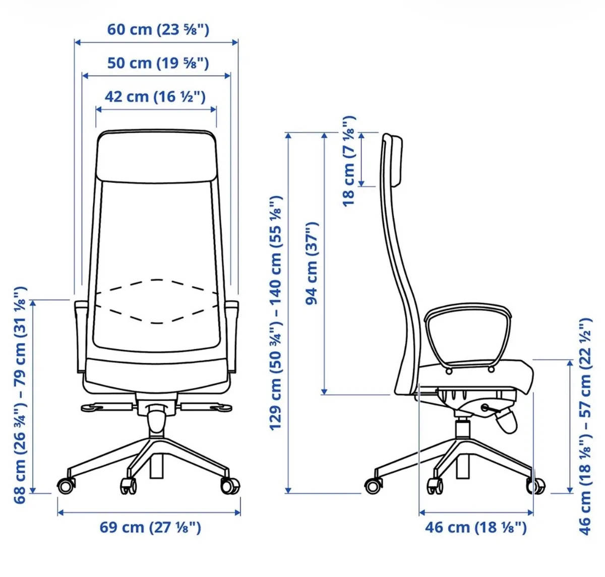 IKEA MARKUS office chair & TROTTEN desk - Image 4