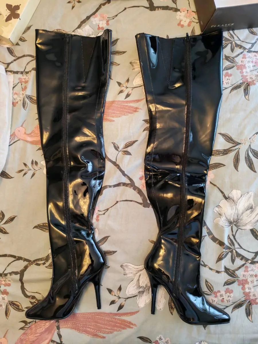 Thigh high boots (Pleaser) size 5 UK - Image 2