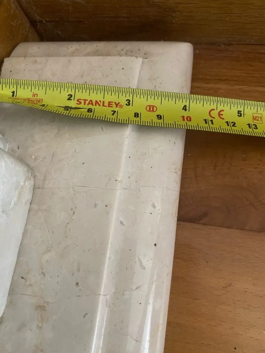 beautiful cream stone archtop overmantel mirror. - Image 3