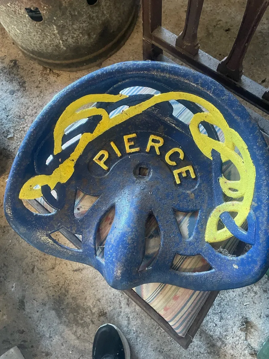 Vintage Pierce Tractor Seat - Cast Iron - Image 2