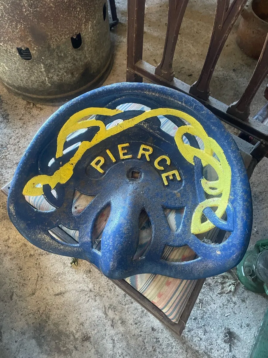 Vintage Pierce Tractor Seat - Cast Iron - Image 1