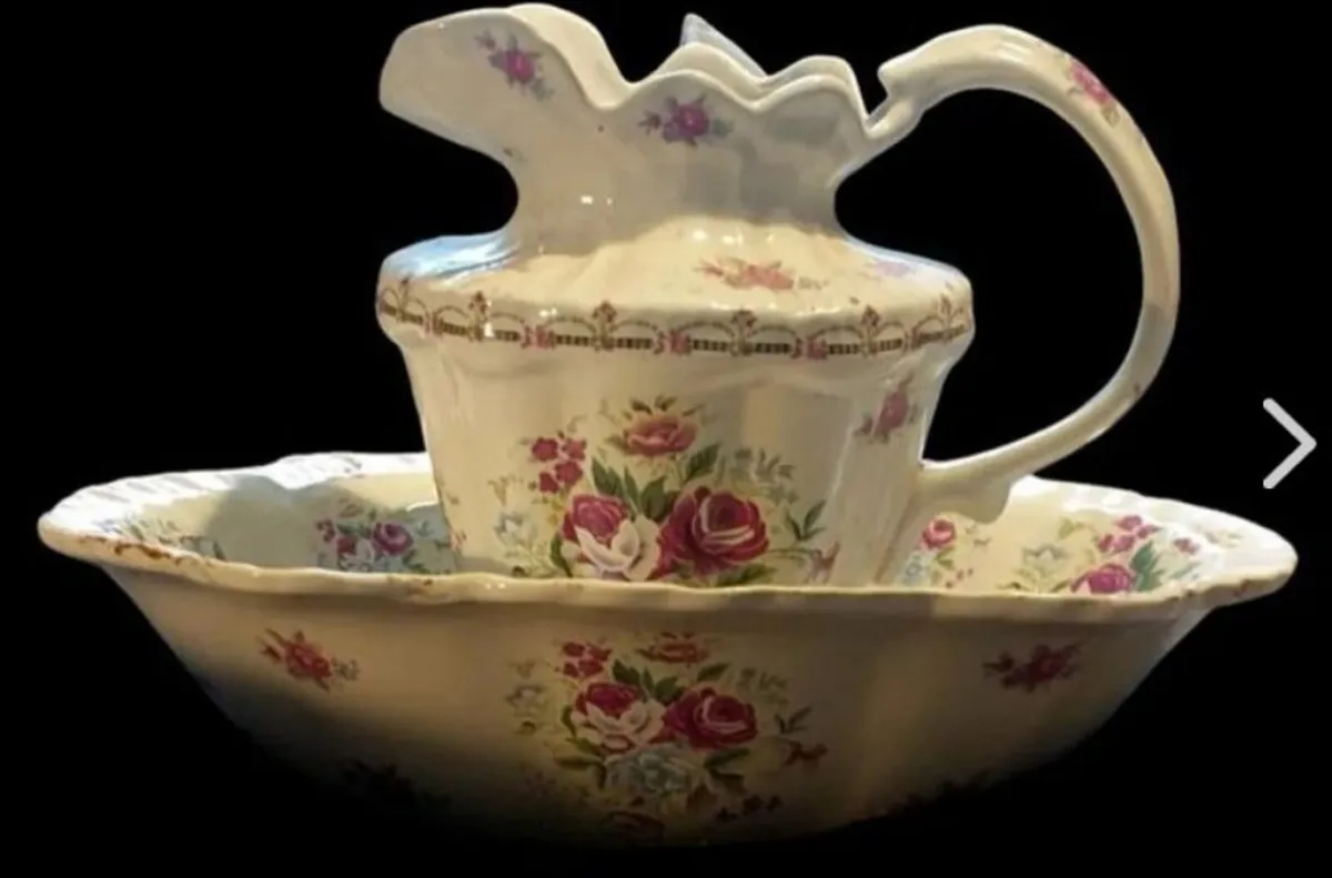 Antique Victorian Ceramic Wash Jug & Basin - Image 3