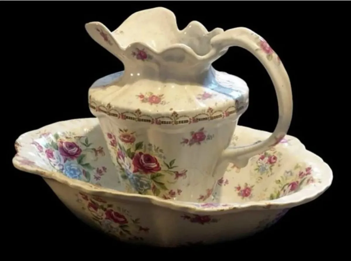 Antique Victorian Ceramic Wash Jug & Basin - Image 4