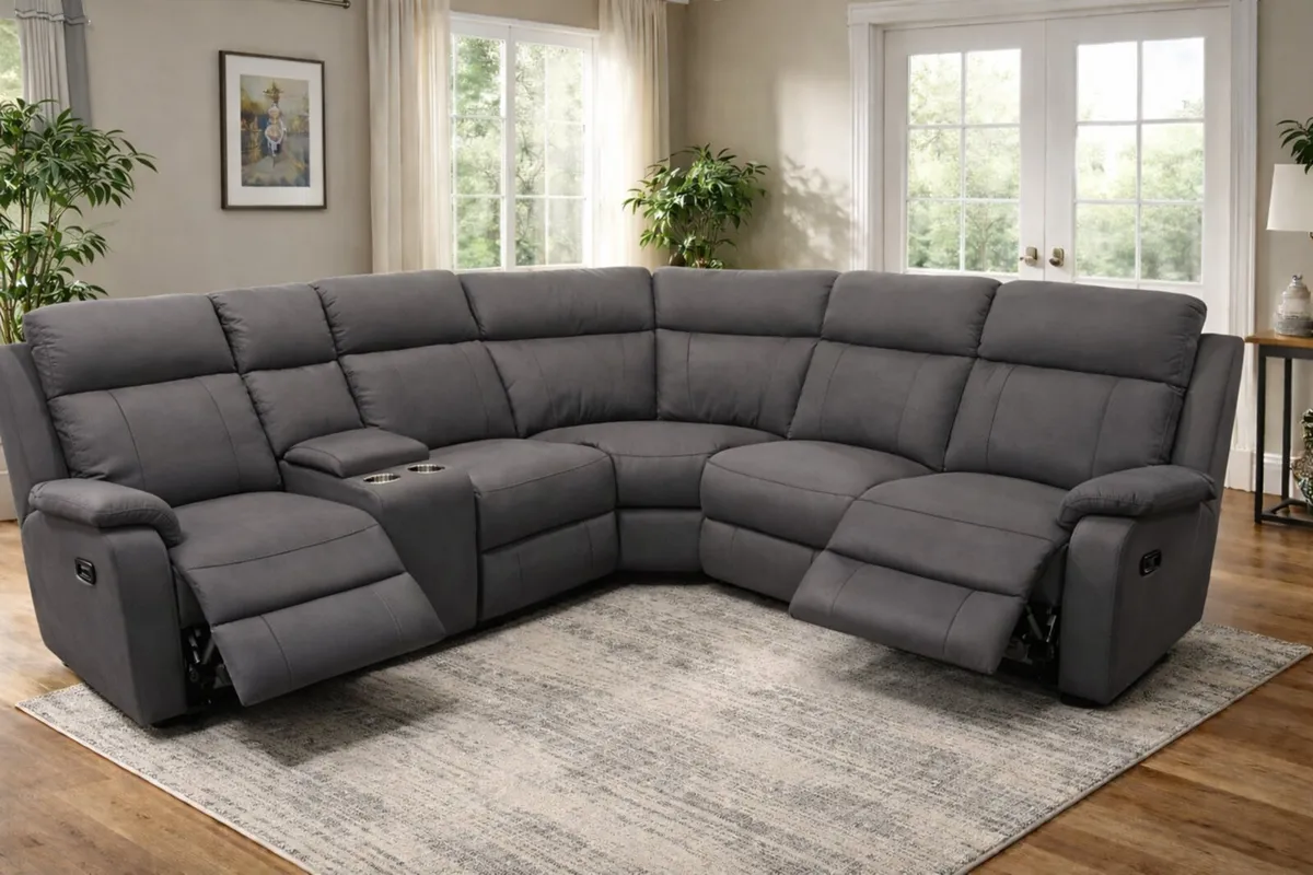 Torino Corner Micro Fabric Recliner Sofa - Image 2