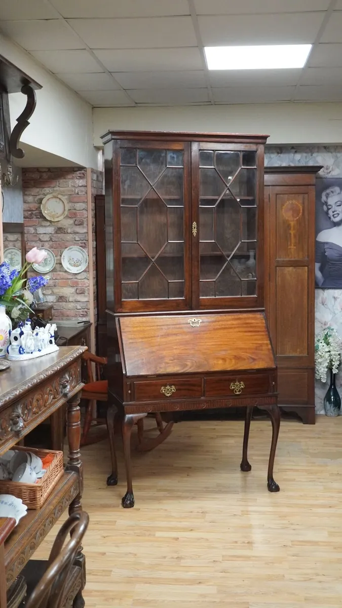 Antique Mahogany Bureau Bookcase - Image 1