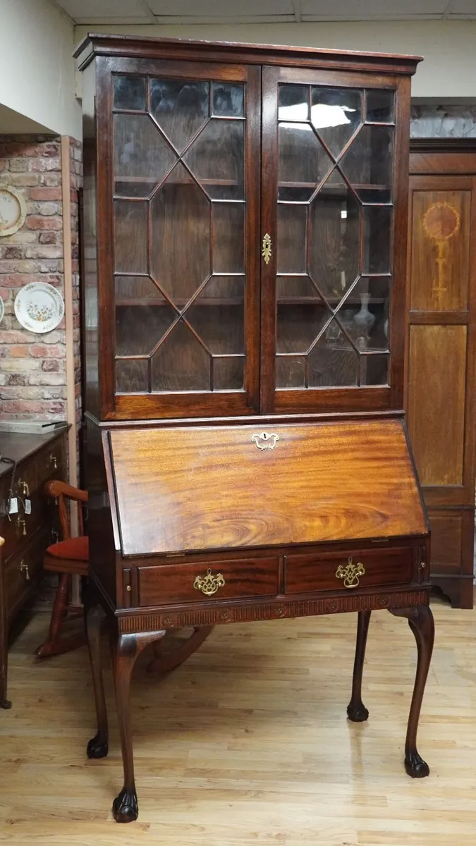 Antique Mahogany Bureau Bookcase - Image 2