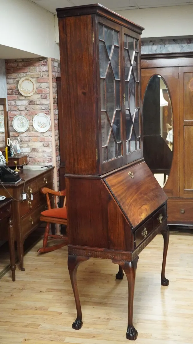 Antique Mahogany Bureau Bookcase - Image 3