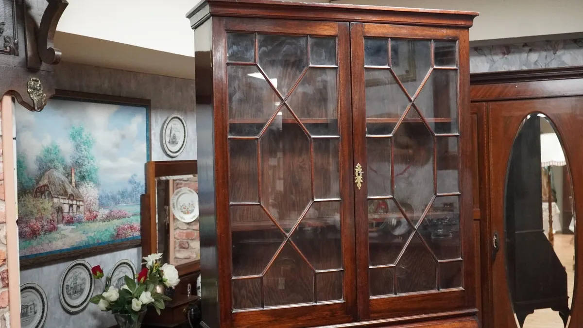 Antique Mahogany Bureau Bookcase - Image 4