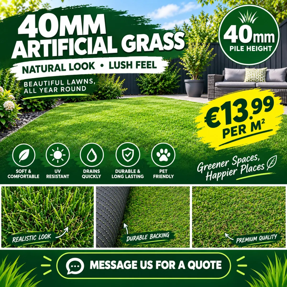 40mm artificial grass