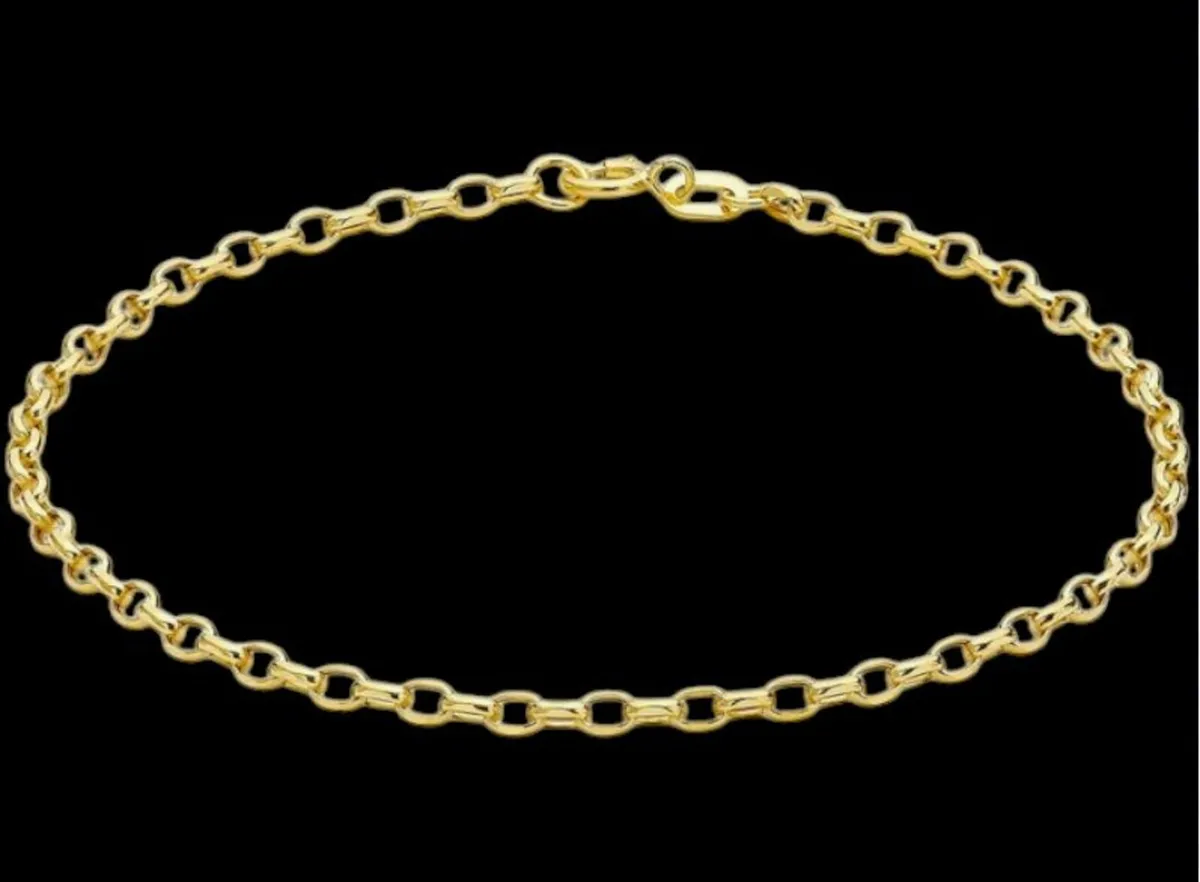 Pristine 9ct Gold Unisex Oval Link Bracelet - Image 3