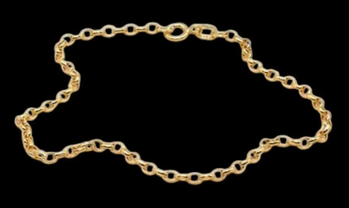 Pristine 9ct Gold Unisex Oval Link Bracelet - Image 2