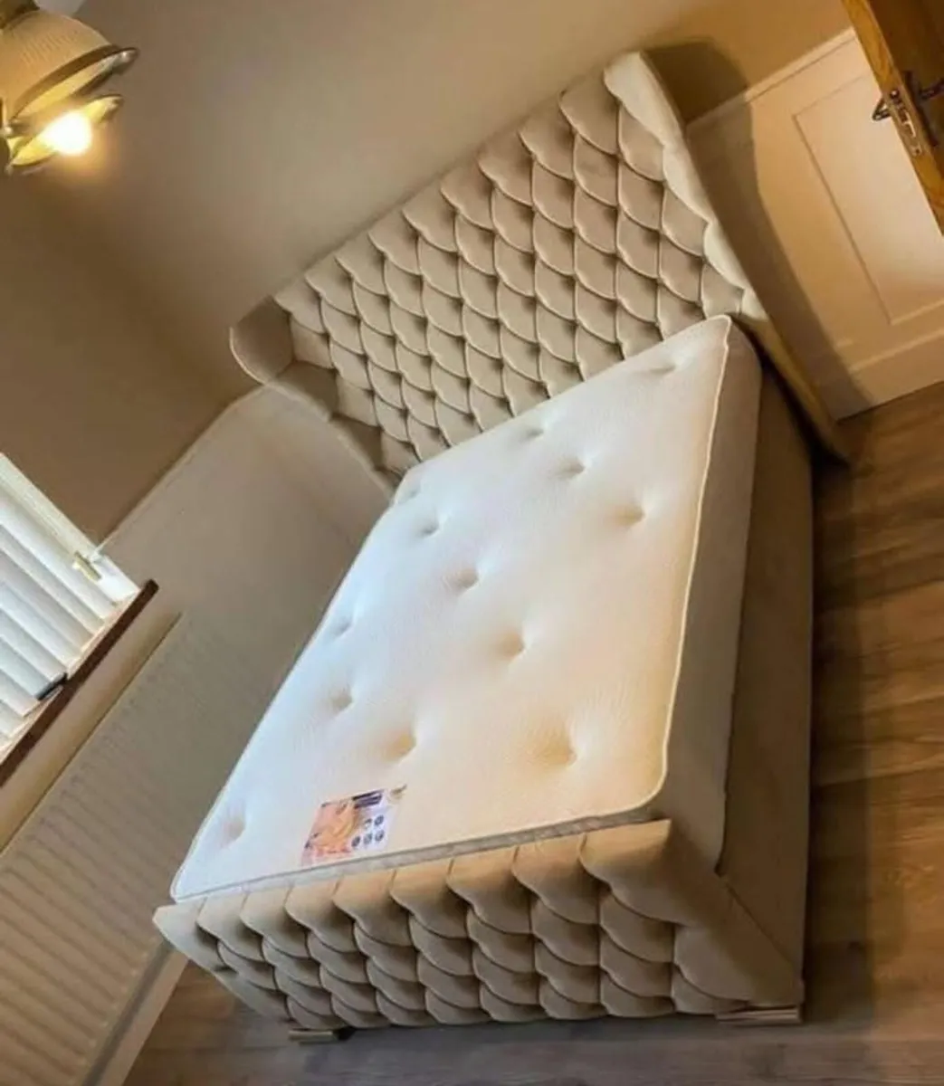 New Double & King Size Bed Frame With Mattress Opt - Image 4