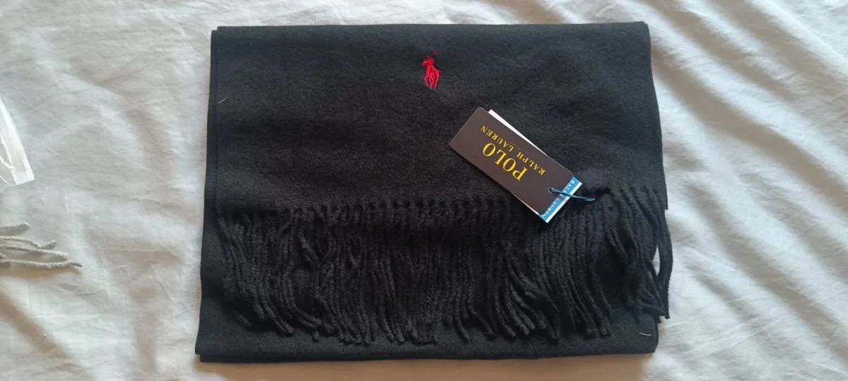 Polo Ralph Lauren 100% Cotton Scarf Black - Image 3