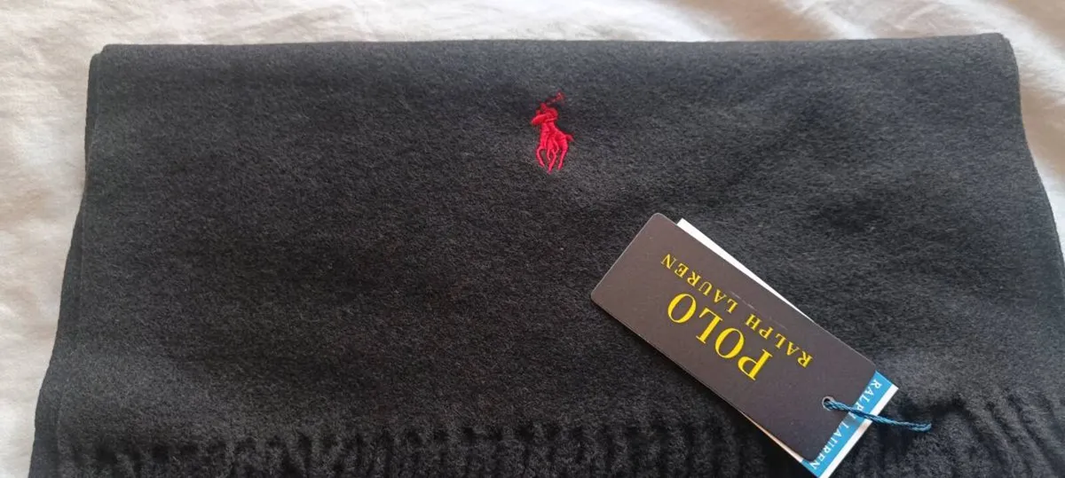 Polo Ralph Lauren 100% Cotton Scarf Black - Image 1