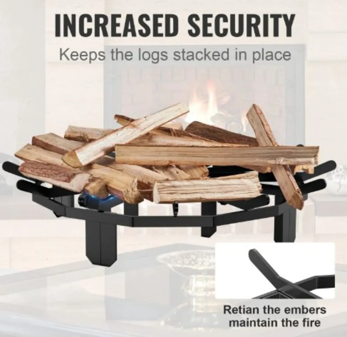 Log Grate, 27 inch Heavy Duty Wheel Fire Grate - Image 3