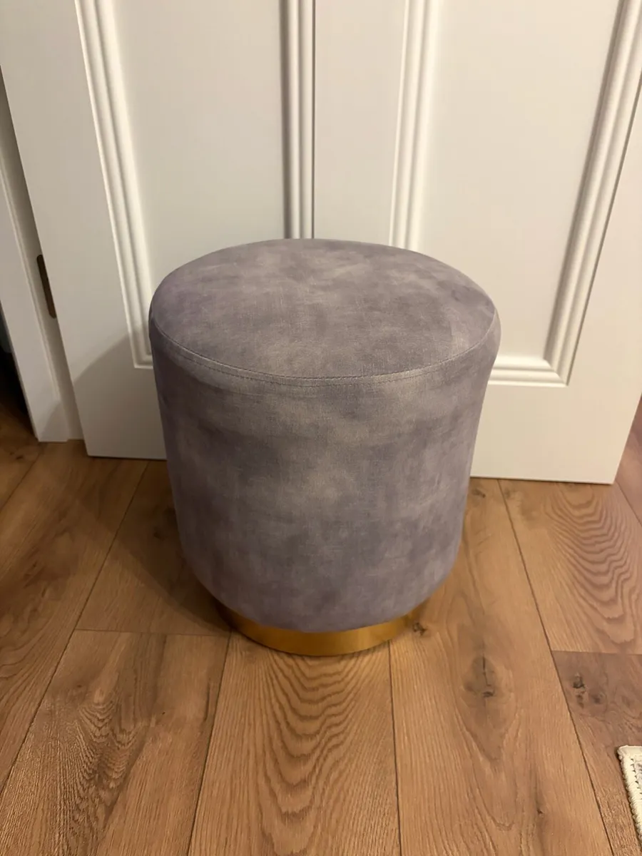 Taupe footstool / pouffe - Image 2