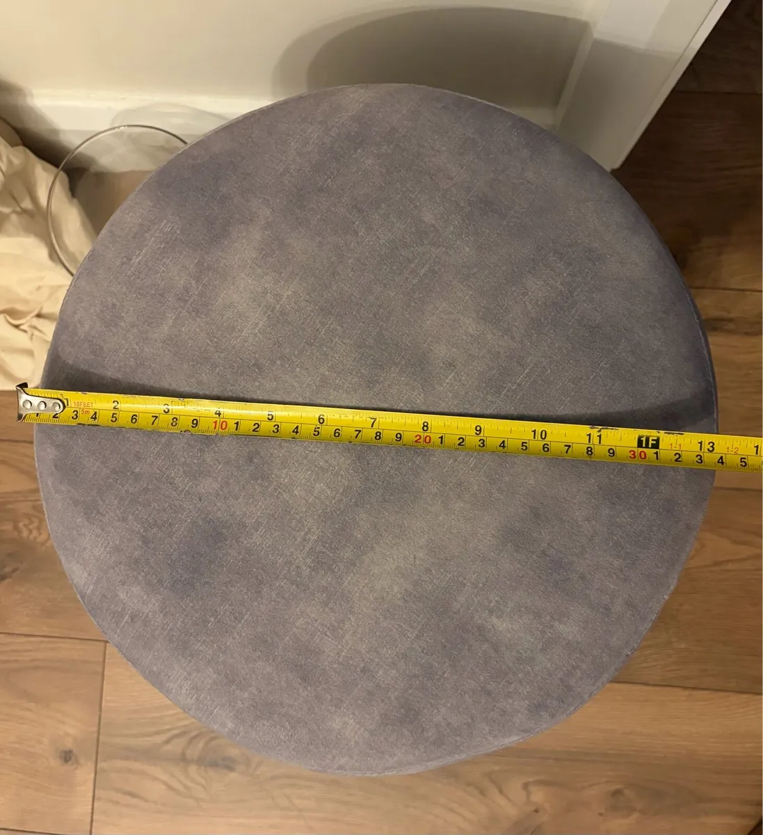 Taupe footstool / pouffe - Image 3