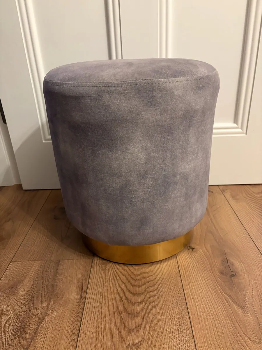 Taupe footstool / pouffe - Image 1