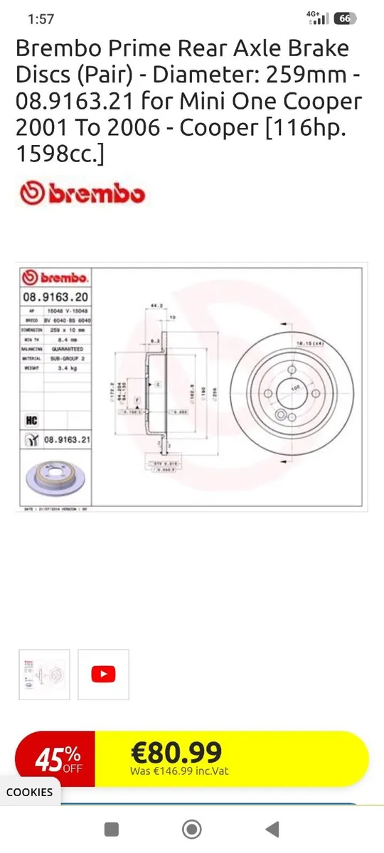MINI Cooper steering pump, brake discs etc. - Image 4