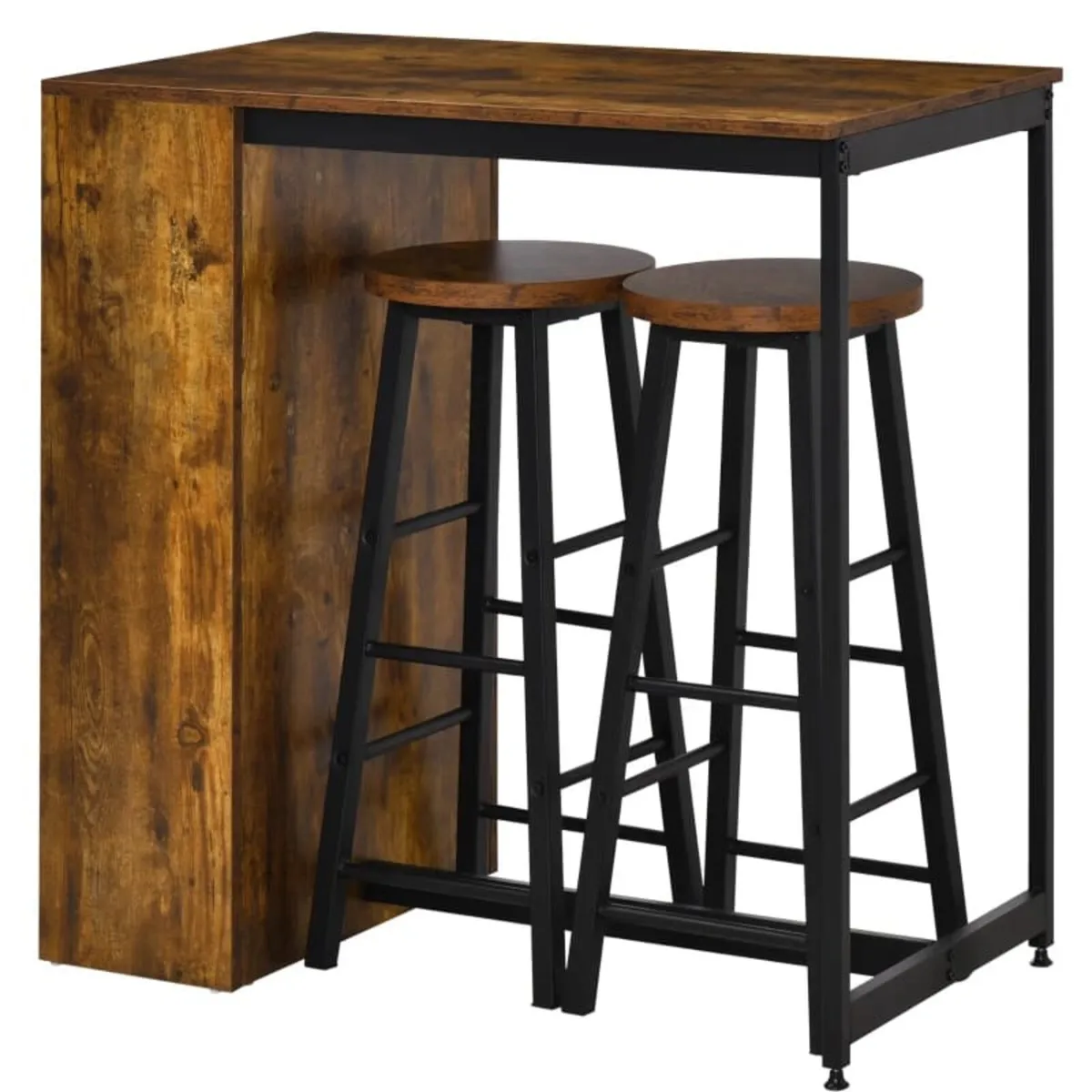 Industrial Bar Table Set for 2, 3 Pieces Pub Table - Image 1