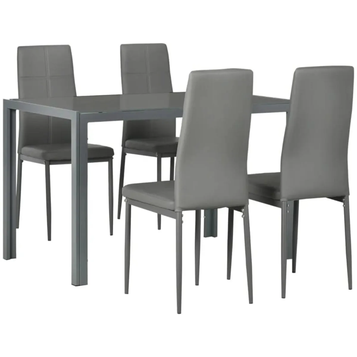 5-Piece Kitchen Dining Table Set with 4 Faux Leath - Image 1
