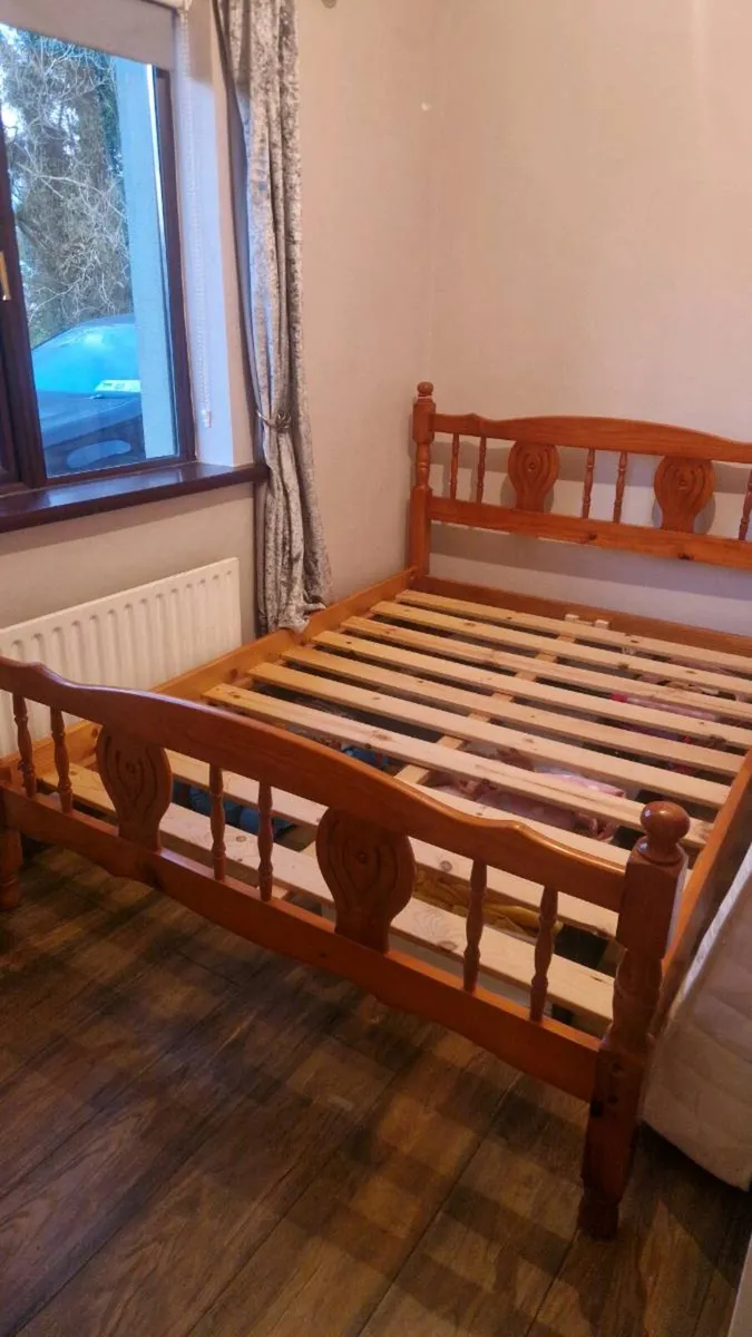 Double Bed Solid Pine - Image 1