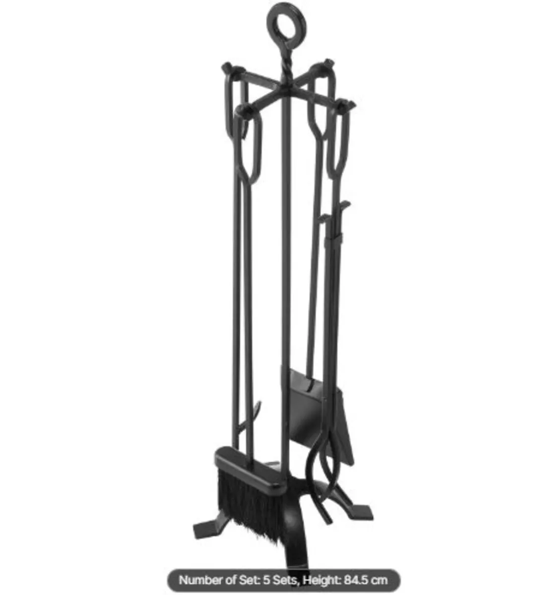Fireplace Tool Set,5 PCS Fire Tool Set and Holder - Image 1