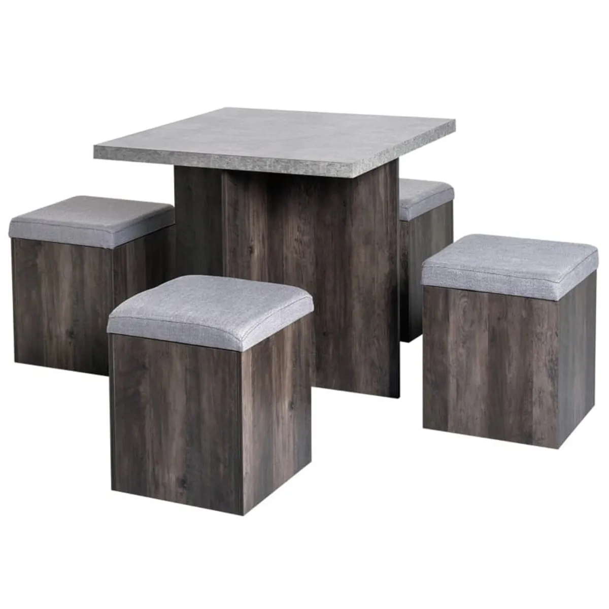 5 piece Dining Set, Dining Table and 4 Storage Ott - Image 1