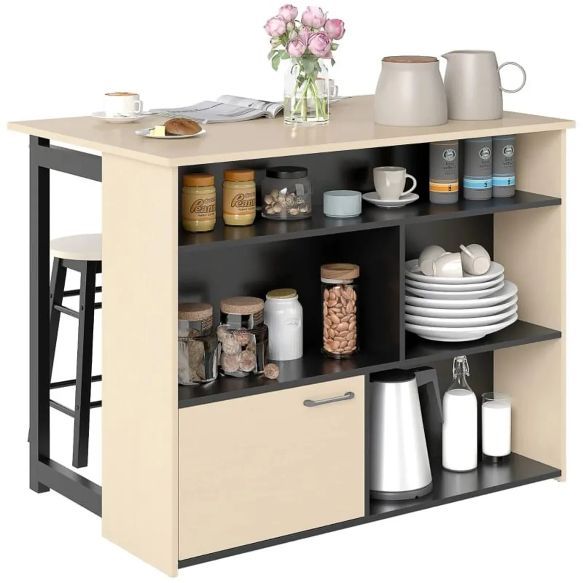 3-pc. Bar set, Bar table with foldable tabletop, 2 - Image 3