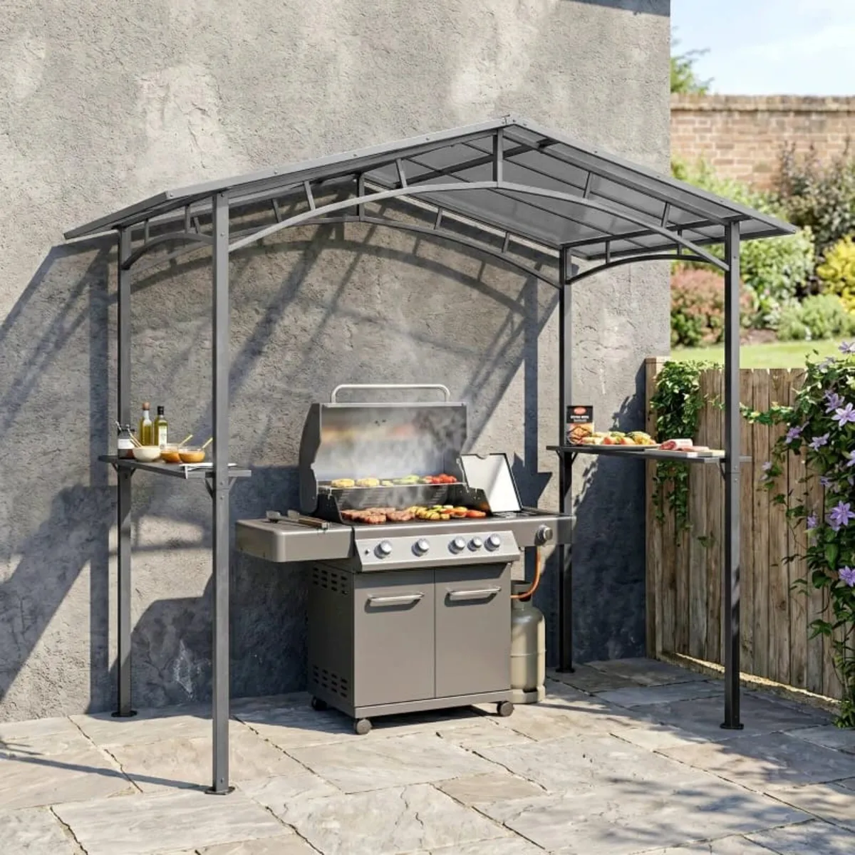 8ft x 5ft Outdoor BBQ Gazebo Tent with Protective - Image 3