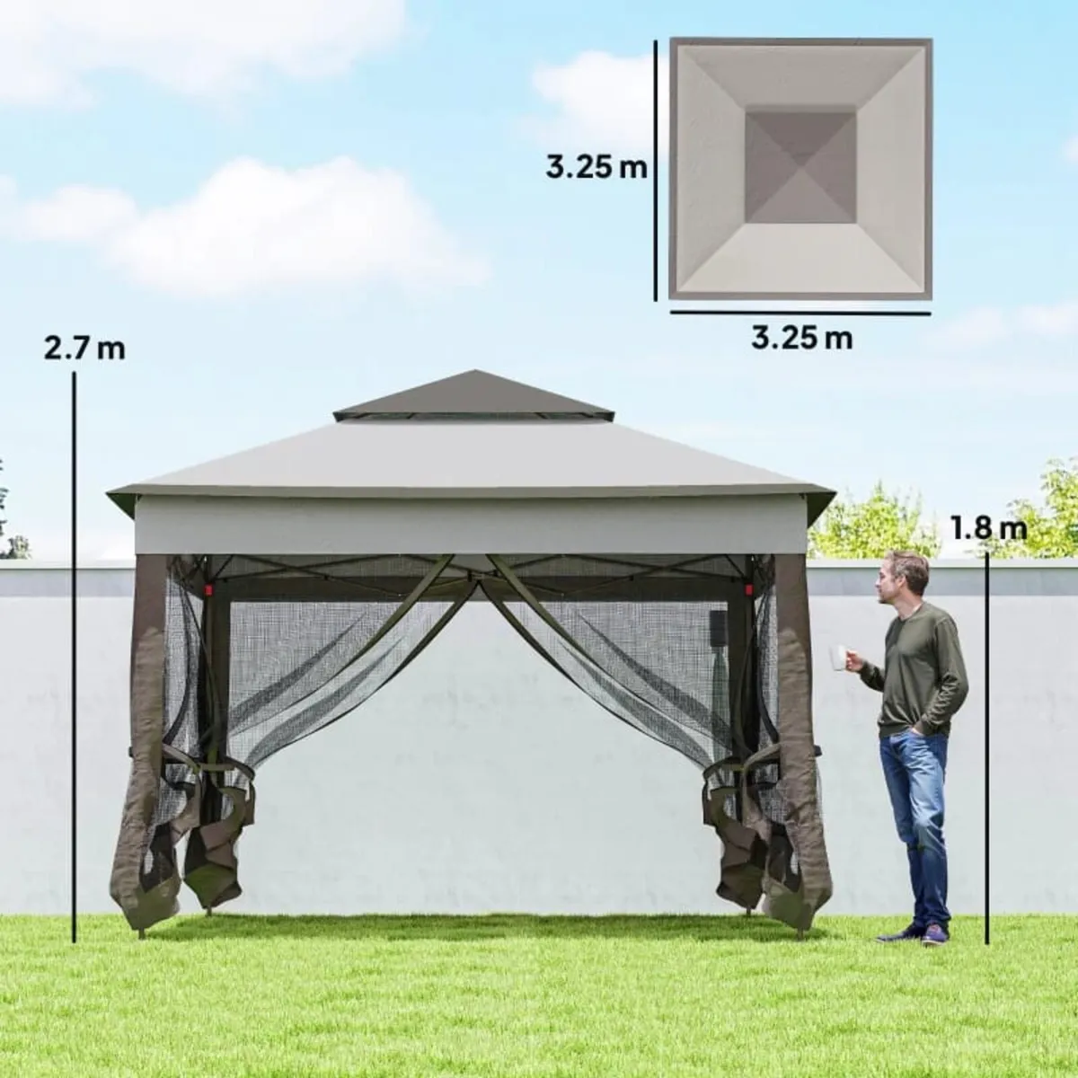 6 x 3 m Party Tent Wedding Gazebo Outdoor Waterpro - Image 4