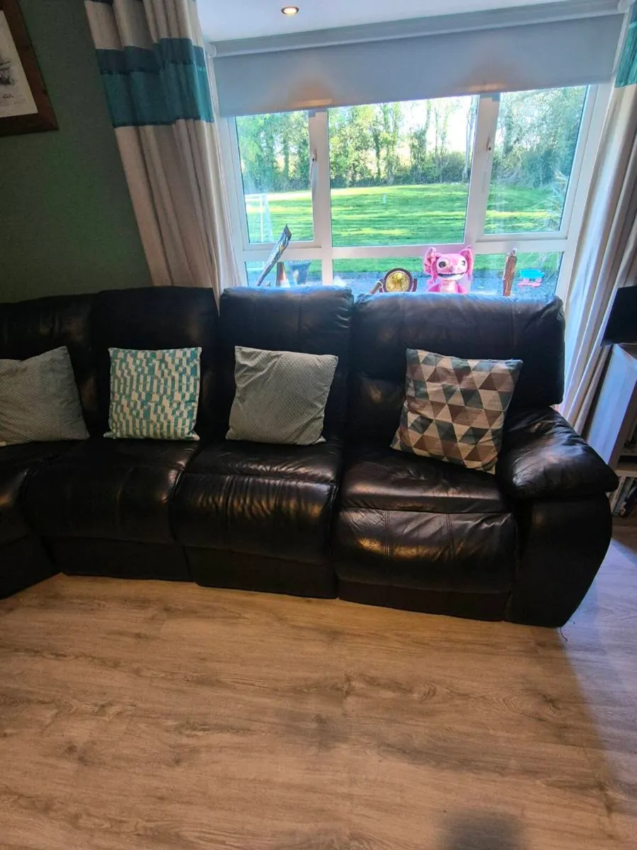 Leather recliner sofa (non electric) - Image 2