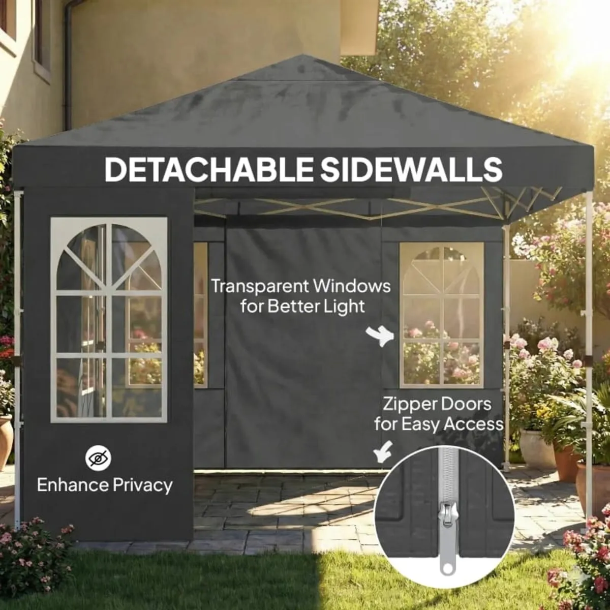 Gazebo 3x3m Waterproof Stable Winterproof Pop-up F - Image 3