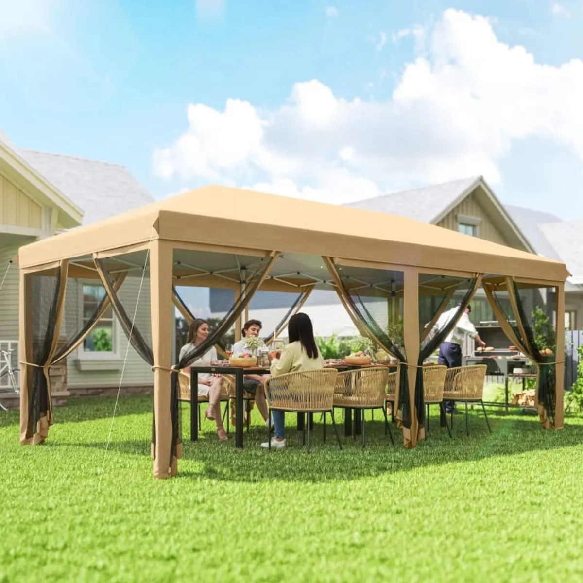 6 x 3m Pop Up Canopy Tent with Netting, Heavy Duty - Image 4