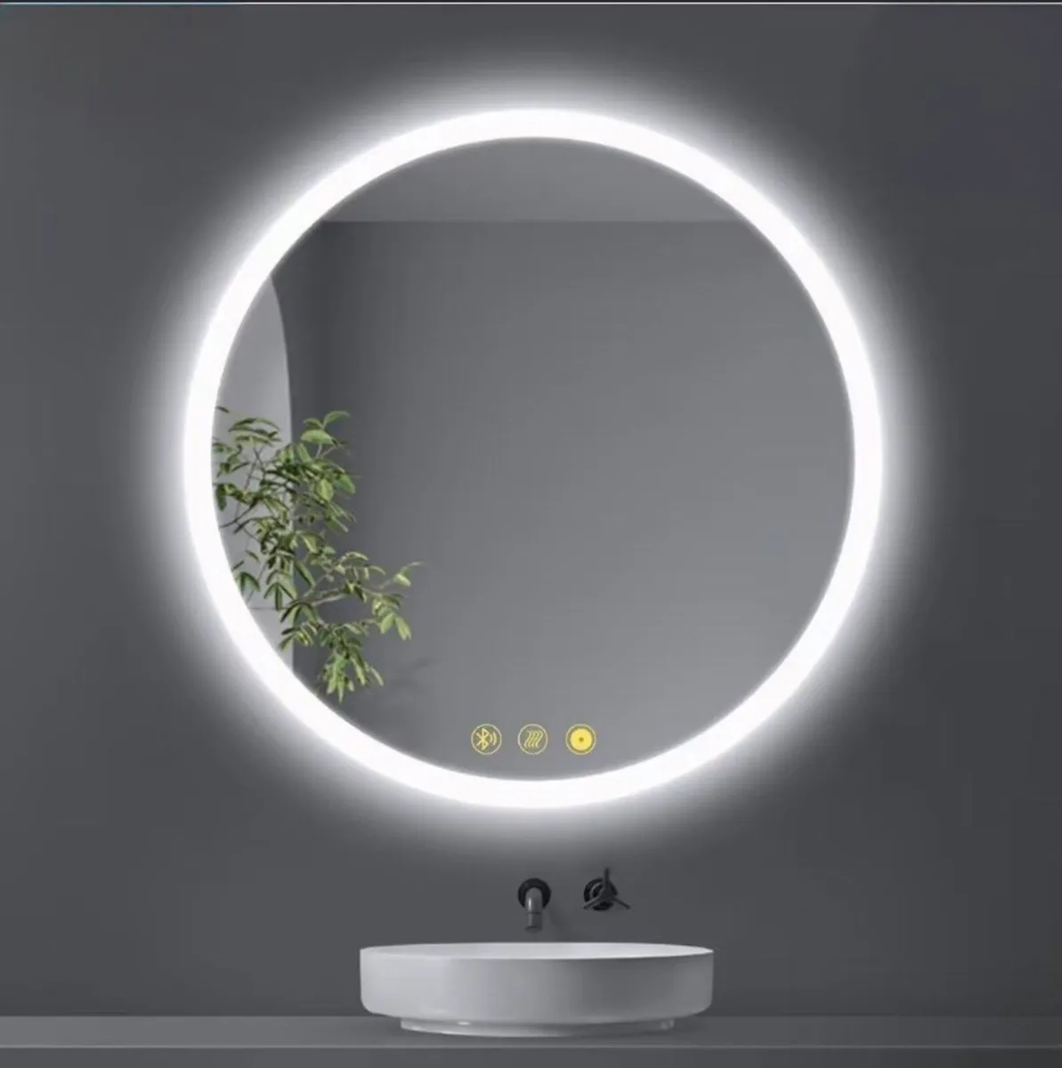 Round LED Illuminated Bathroom Mirror - Image 2
