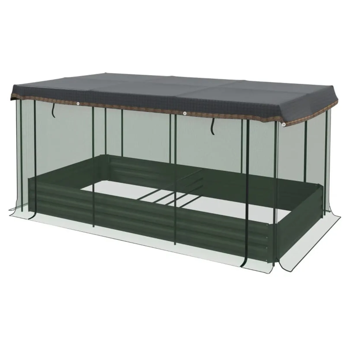 Raised Garden Bed with Bird Protection Net and Sun - Image 1